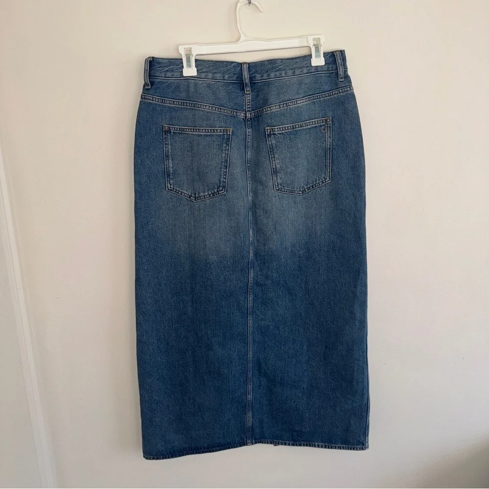 NWOT Madewell The Rilee Denim Midi Skirt 30